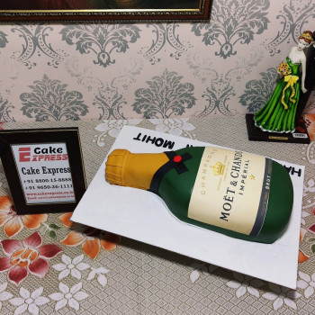 Champagne Bottle Fondant Cake