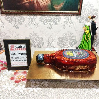 Old Monk Bottle Cream Cake