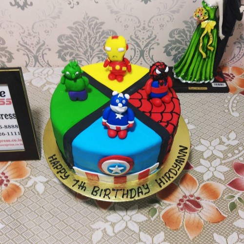 Avengers Toy Fondant Cake Delivery in Gurugram