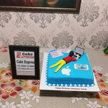 Tech Guy Theme Fondant Cake