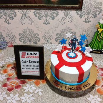 Captain America  Semi Fondant Cake