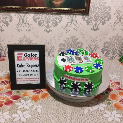 Casino Theme Semi Fondant Cake in Gurgaon