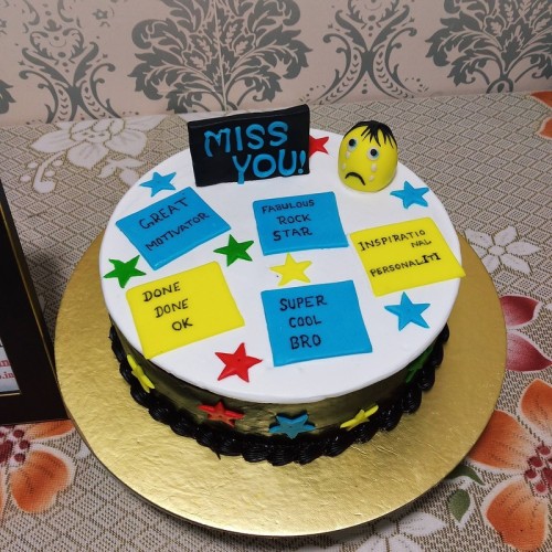 Farewell Theme Semi Fondant Cake in Gurgaon Farewell Theme Semi Fondant Cake in Gurgaon