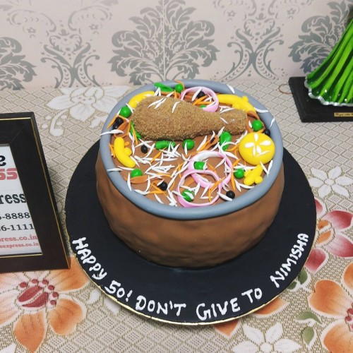 Mutton Biryani Handi Theme Cake Delivery in Gurugram