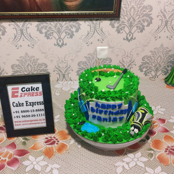 Golf Course Theme Fondant Cake Golf Course Theme Fondant Cake