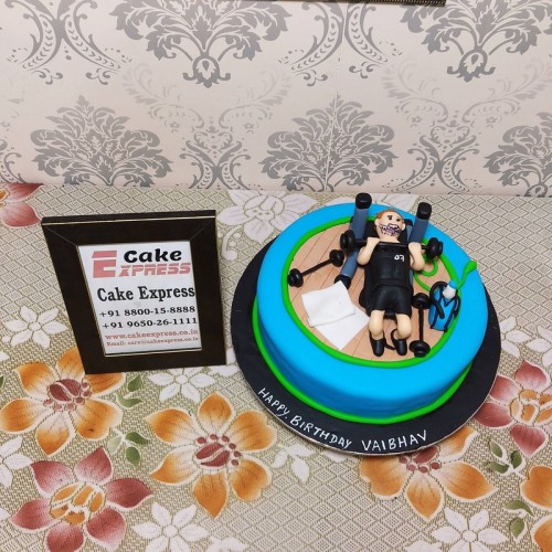 Gymaholic Guy Theme Cake Delivery in Gurugram