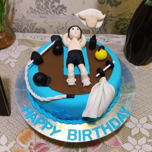 Gym Workout Fondant Cake Delivery in Gurugram