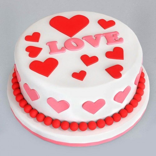 Hearts Love Fondant Cake in Gurgaon