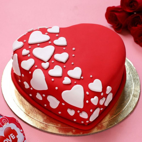 Special Hearts Truffle Fondant Cake in Gurgaon