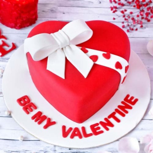 Valentine Heart Gift Fondant Cake in Gurgaon