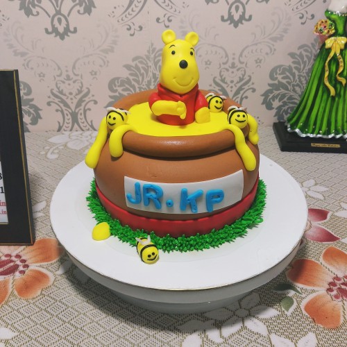 Winnie-the-Pooh Theme Fondant Cake in Gurgaon