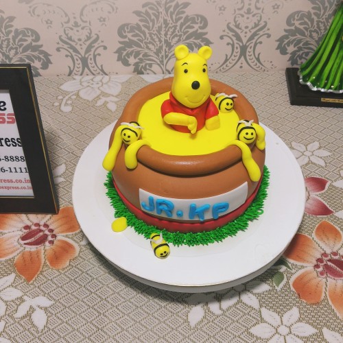 Winnie-the-Pooh Theme Fondant Cake in Gurgaon