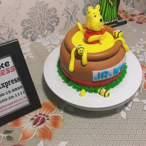 Winnie-the-Pooh Theme Fondant Cake in Gurgaon