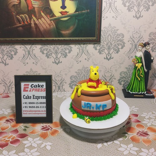 Winnie-the-Pooh Theme Fondant Cake in Gurgaon