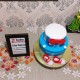 2 Tier Blue Baby Shower Fondant Cake in Gurgaon