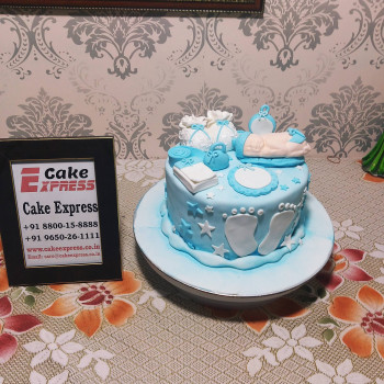 Baby Shower Light Blue Fondant Cake Baby Shower Light Blue Fondant Cake