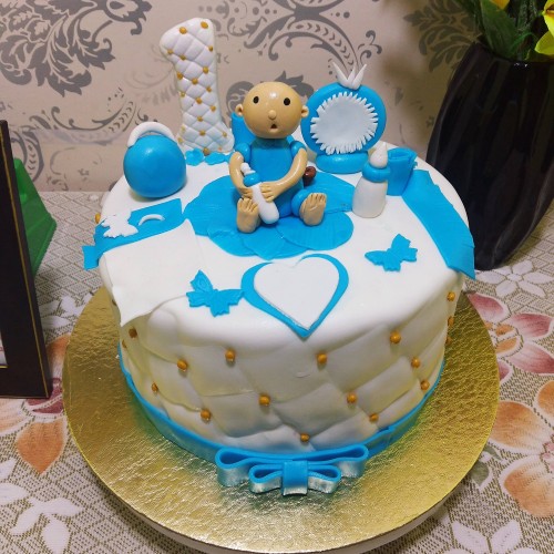 Baby 1st Birthday Fondant Cake in Gurgaon