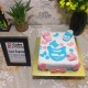 Square Shape Baby Shower Fondant Cake in Gurgaon