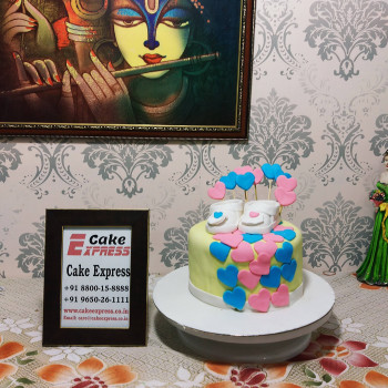 Little Hearts Baby Shower Cake