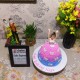 Barbie Doll Pink and Purple Cake Delivery in Gurugram