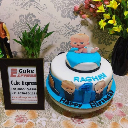 Boss Baby Birthday Fondant Cake in Gurgaon