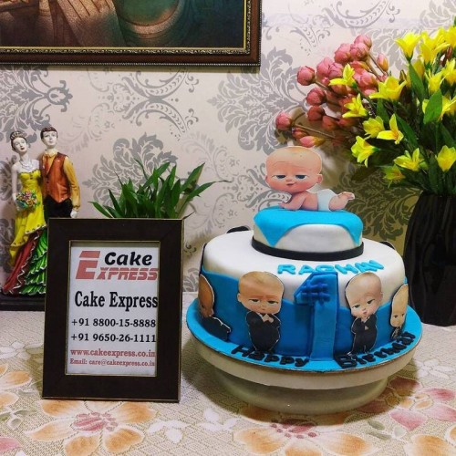 Boss Baby Birthday Fondant Cake in Gurgaon