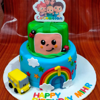 CocoMelon 2 Tier Birthday Cake