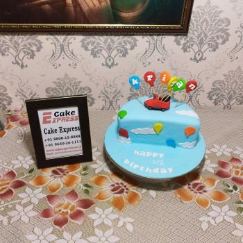6 Month Birthday Fondant Cake