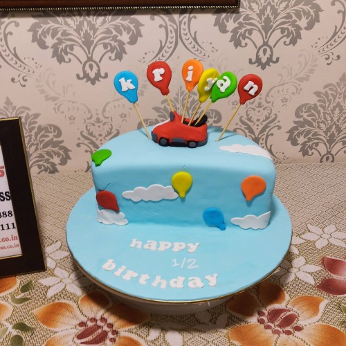 6 Month Birthday Fondant Cake in Gurgaon