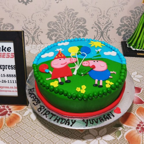 George & Peppa Pig Designer Cake Delivery in Gurugram