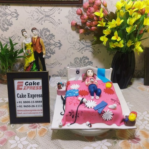 Lazy Girl Theme Customized Cake Delivery in Gurugram