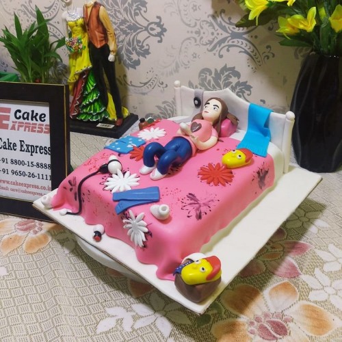 Lazy Girl Theme Customized Cake Delivery in Gurugram