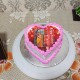 Heart Shape Pineapple Photo Cake Delivery in Gurugram