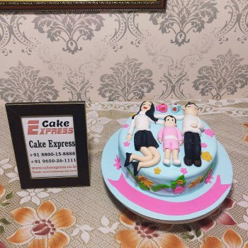 Happy Family Theme Fondant Cake