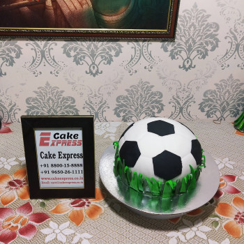 Football Shape Fondant Cake Football Shape Fondant Cake