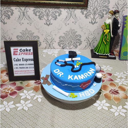 Doctor Birthday Fondant Cake Delivery in Gurugram