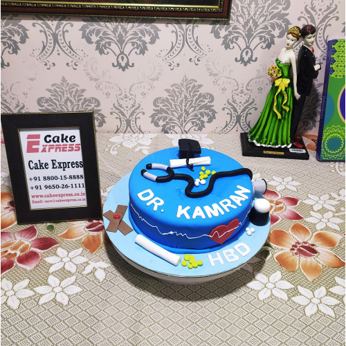 Doctor Birthday Fondant Cake Delivery in Gurugram