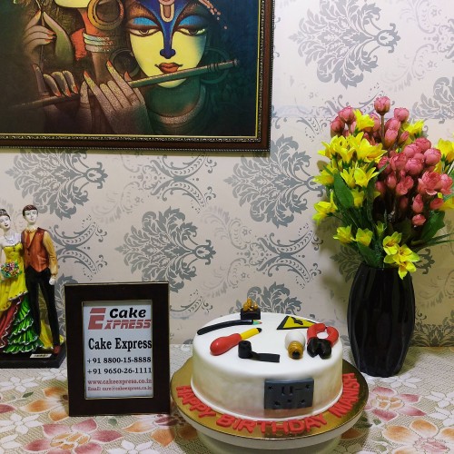 Electrician Tools Theme Fondant Cake in Gurgaon