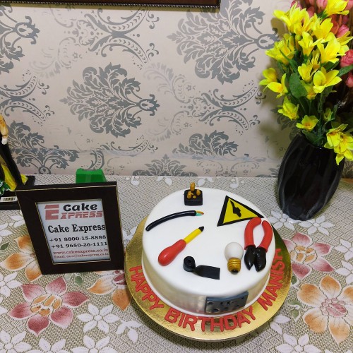 Electrician Tools Theme Fondant Cake in Gurgaon