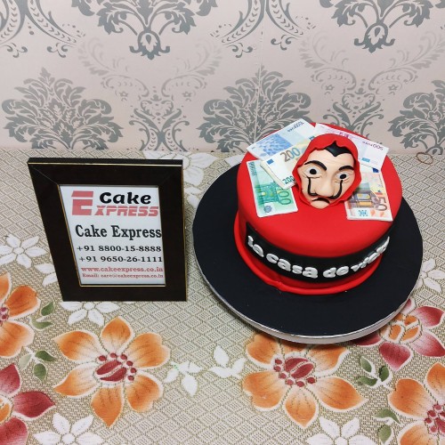 La Casa De Papel Theme Fondant Cake in Gurgaon