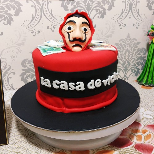 La Casa De Papel Theme Fondant Cake in Gurgaon