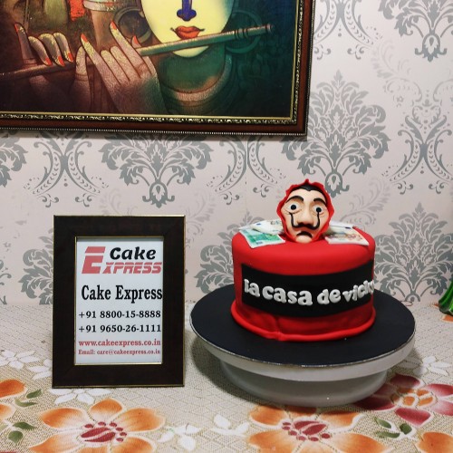 La Casa De Papel Theme Fondant Cake in Gurgaon