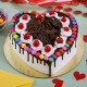 Black Forest Gems Decorated Heart Cake Delivery in Gurugram