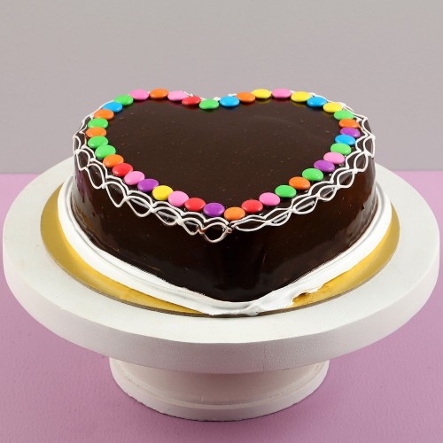 Heart Shaped Chocolate Cake With Gems Delivery in Gurugram
