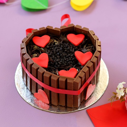 Heart Shaped KitKat Cake Delivery in Gurugram
