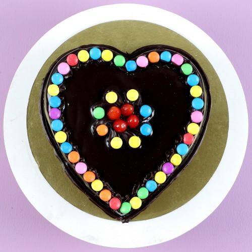 Heart Shaped Truffle Cake With Gems Delivery in Gurugram