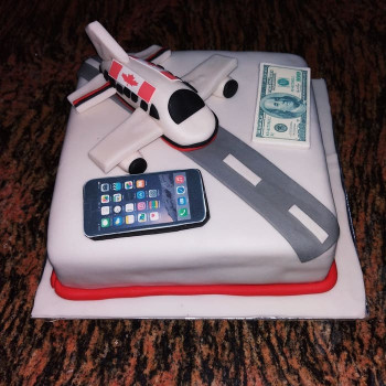 Airplain Theme Fondant Cake Airplain Theme Fondant Cake