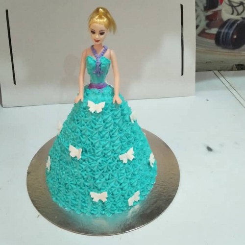 Barbie Doll in Green Dress Cake Delivery in Gurugram