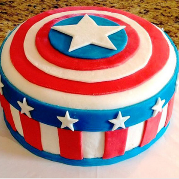 Captain America Theme Fondant Cake Captain America Theme Fondant Cake