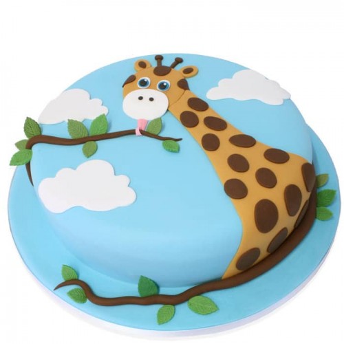 Giraffe in Clouds Fondant Cake Delivery in Gurugram
